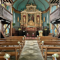 Cérémonie d'Eglise tons blanc/vert