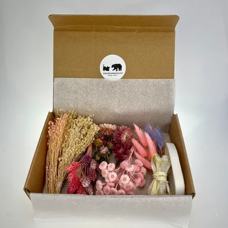 BOX DIY, Boutonnières en fleurs séchées, Loisir créatif, EVJF, Rose, Lavande, beige, vidéo Tuto facile