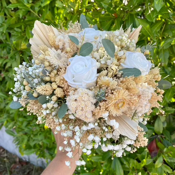 Bouquet de Mariée Blanc/vert éternel