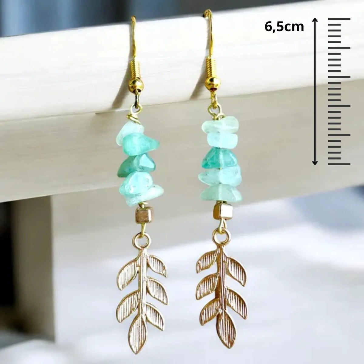 Boucles d'Oreilles, Pierres naturelles aventurine, cadeaux, pour oreilles percées