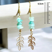 Boucles d'Oreilles, Pierres naturelles aventurine, cadeaux, pour oreilles percées