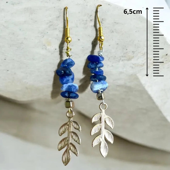 Boucles d'Oreilles, Pierres naturelles Lapis Lazuli, cadeaux, pour oreilles percées