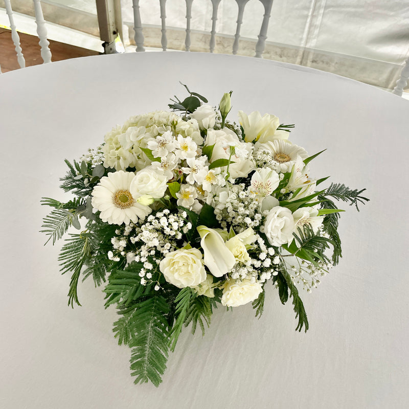 Centre de table mariage blanc