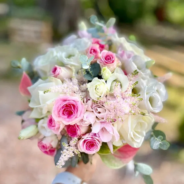 Bouquet de Mariée tons rose/blanc