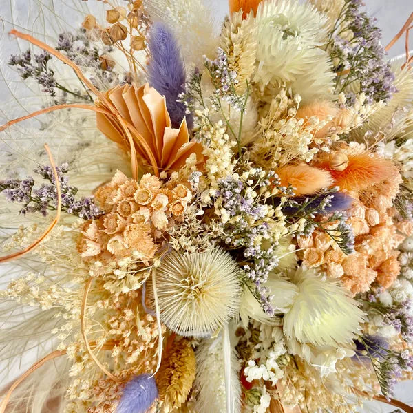 Bouquet Bohème Palm nuances Abricot Milka - Accessoire mariage