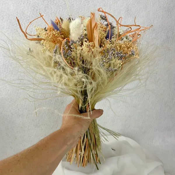 Bouquet Bohème Palm nuances Abricot Milka - Accessoire mariage