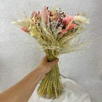 Bouquet Bohème Palm nuances de rose blanc - Accessoire mariage