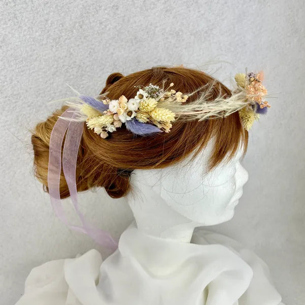 Bohemian Palm crown milka apricot shades - Wedding accessory