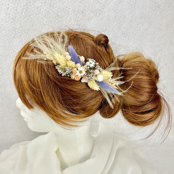 Bohemian Palm comb milka apricot shades - Wedding accessory