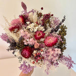 Bouquet fleurs séchées Milka, fleurs séchées, chaton et monsieur ours, décoration, bouquet